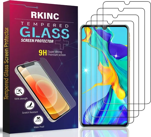 Vista 42 de RKINC Protector de pantalla [paquete de 4] para Samsung Galaxy A12 / Galaxy A02S / A12 Nacho, protector de pantalla de vidrio templado, 0.013 in