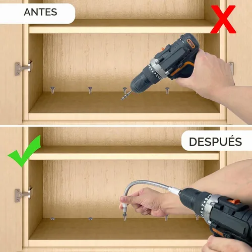 Vista 3 de Guyuyii Extensión de Broca Flexible - Eje Suave Hexagonal Magnético de 1/4" para Lugares Difíciles de Alcanzar - Extensión de Broca Flexible de 1