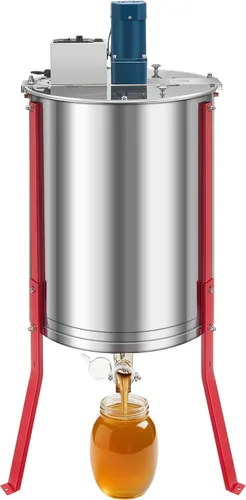 Vista 10 de VEVOR Extractor eléctrico de miel, extractor de miel de 3 marcos con tapa transparente, centrifugadora de tambor de panal de acero inoxidable