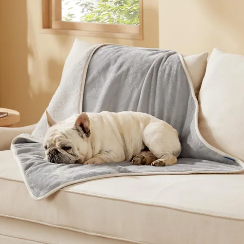 Vista 79 de Bedsure - Mantas impermeables para perros pequeños - Manta de felpa de sherpa con impresión suave lavable para perros y gatos, protector de muebles