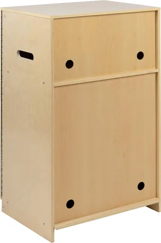 Vista 6 de Flash Furniture Hercules - Refrigerador de cocina de madera para niños para uso comercial o doméstico, seguro, diseño apto para niños, natural