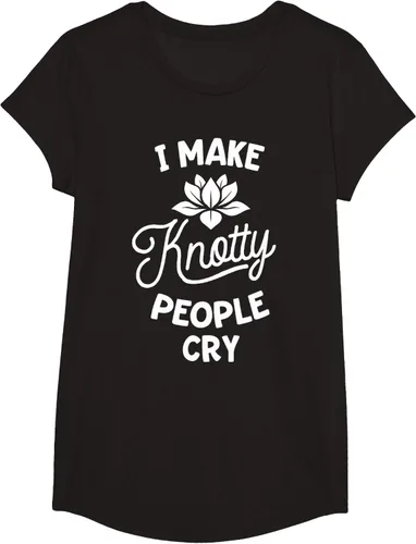 Vista 5 de Camiseta divertida de terapia de masaje I Make Knotty People Cry, Negro, S