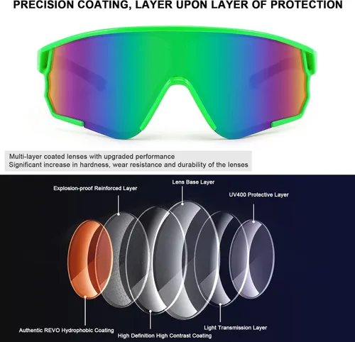 Vista 4 de YuJian Gafas de ciclismo para mujeres y hombres, protección UV, gafas de sol deportivas al aire libre para béisbol, pesca, correr, sombra