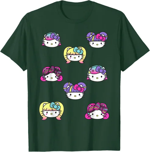 Vista 67 de hello kitty Kawaii Multi peinado Tee, Azul (Heather blue)