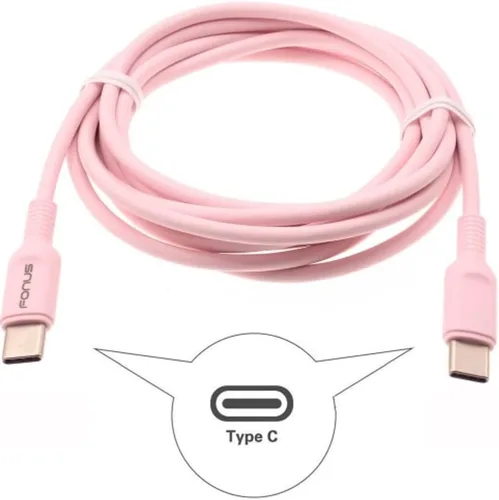 Vista 3 de Cable USB-C a tipo C rosa de 6 pies de largo, cable de carga rápida PD compatible con Samsung Galaxy S21 S22 S23 Ultra Plus Z Fold Z Flip