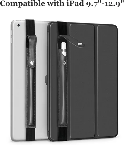 Vista 3 de DTTO Estuche para Apple Pencil Pro, Apple Pencil de 1ª/2ª generación y (USB-C), funda de piel sintética con banda elástica desmontable que se fija