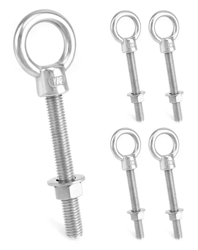 Vista 11 de QWORK Cáncamos roscados, paquete de 5, 3/4" x 4" tornillos de acero inoxidable de grado marino para hombro