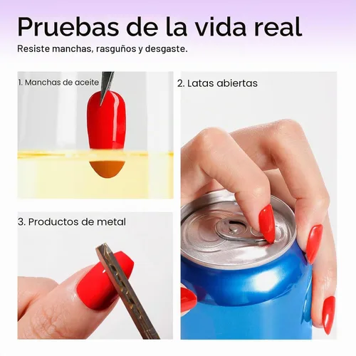 Vista 6 de GELLEN - Capa superior de gel y capa base, se necesita lámpara LED UV 01-Capa base y capa superior