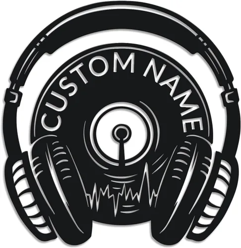 Vista 9 de Letrero de metal personalizado para DJ, arte de pared musical con nombre personalizado, decoración de estudio de disc jockey, regalo temático
