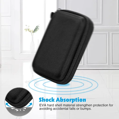Vista 4 de Carcasa rígida para Freestyle Libre 3 2 / Libre Reader Estuche de transporte ligero a prueba de golpes para diabéticos con clip y asa (negro)