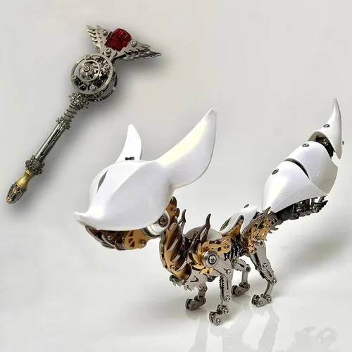 Vista 8 de Metalkitor Rompecabezas de metal 3D para adultos, varita mágica para Metalkitor Mantis gigante y modelo Big Fox, adorno Steampunk DIY - Rompecabezas