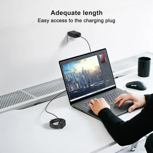 Vista 8 de Cable de carga USB C compatible con cargador Samsung Galaxy Fit 3, base de cable de carga de repuesto para reloj inteligente Galaxy Watch Fit 3