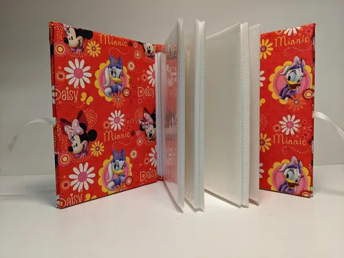 Vista 4 de Disneys Minnie Mouse and Daisy Fabric Baby Girl Photo Album - Handmade - Holds 100 4x6 photos
