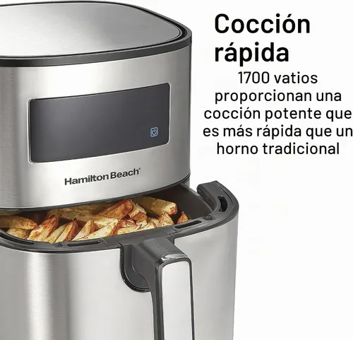 Vista 4 de Hamilton Beach Horno freidora de aire digital de 5.8 cuartos con 8