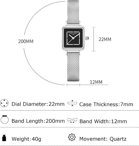 Vista 6 de RORIOS Relojes analógicos de cuarzo para mujer, con correa de cuero, esfera cuadrada, relojes de pulsera impermeables para mujer