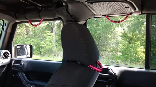 Vista 4 de BubbasGarageTv - Asas de agarre Paracord para Jeep Wrangler JL y Jeep Gladiator JT (negro)