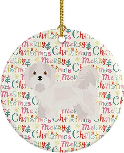Vista 38 de Caroline's Treasures Abyssinian Sand Terrier - Adorno de cerámica para colgar en el árbol de Navidad, para el hogar, Navidad, fiestas, regalo, 3