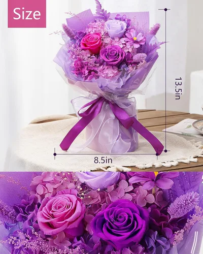 Vista 3 de BestFlower Ramo de flores para el día de la madre, regalos para mamá, ramo de rosas para mujeres, mamá, esposa de hija, flores frescas