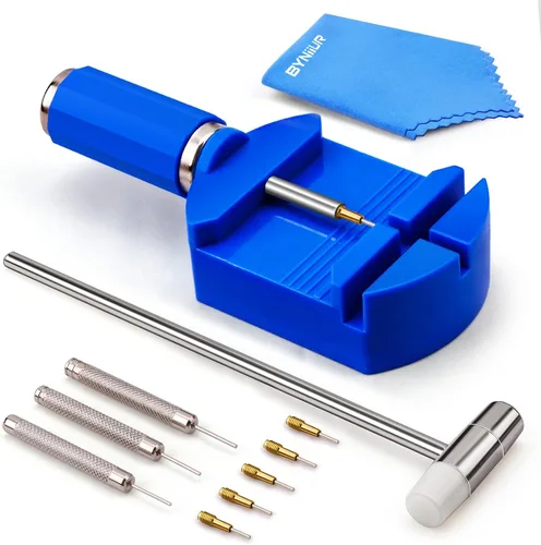 Vista 8 de Kit de herramientas de extracción de eslabones de reloj para ajuste de pulsera, herramienta de tamaño de banda con empujador de alfiler, pasadores
