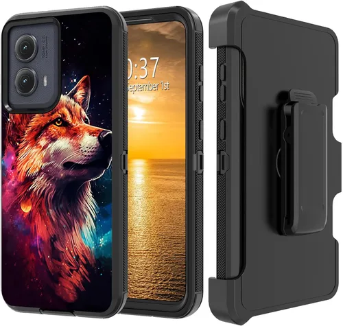 Vista 102 de Funda para Moto G Stylus 5G 2023 con funda de clip para cinturón y soporte, resistente de doble capa, resistente a prueba de golpes, para Motorola