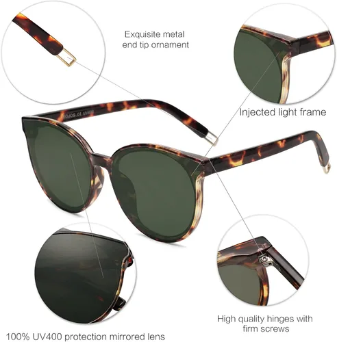 Vista 5 de SOJOS Oversized Round Sunglasses for Women and Men