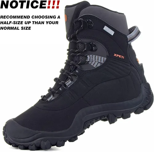 Vista 2 de XPETI Botas de senderismo para mujer Thermator Mid High Top impermeables para exteriores