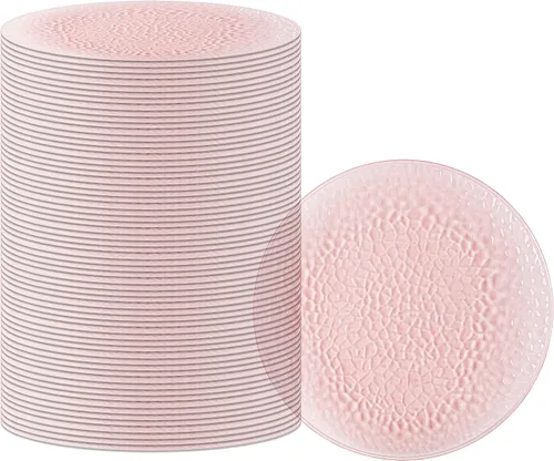 Vista 9 de PARTY BARGAINS Placas de carga de 13 pulgadas, paquete de 4, borde dorado transparente, cargadores desechables resistentes para comedor elegante Un