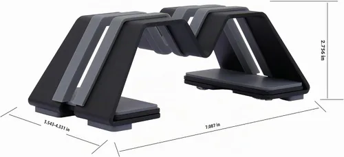 Vista 5 de Soporte vertical ajustable para laptop, aluminio, ajuste universal para todas las computadoras portátiles (0.394-1.181 in de grosor), diseño de Negro
