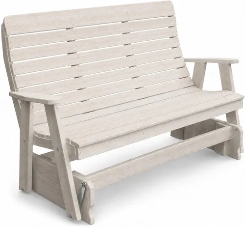 Vista 24 de Amish Made Antique Mahogany 4 ft Outdoor Glider Bench, HDPE Made in USA Fairfax Collection HDPE Poly Lumber Outdoor Glider Bench, All-Weather