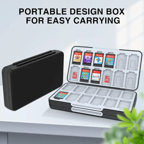 Vista 6 de HEIYING Game Card Case for Nintendo Switch&Switch OLED,Portable Switch Lite Game Card Storage with 48 Game Card Slots and 24 Micro SD Card Slots.