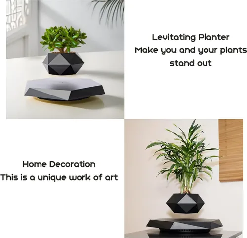 Vista 4 de MOOCCI Maceta levitante flotante, planta en maceta, regalo ideal para el día del padre, compañeros de clase para Halloween, Acción de Gracias