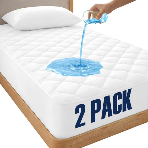 Vista 10 de LUX Décor Protector de Colchón Twin - Cubrecolchón Acolchado Elástico Ajustable Protector Hasta 16 Pulgadas de Profundidad - Cubrecolchón Suave