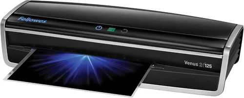 Vista 2 de Fellowes Laminador Venus 2 125, máquina laminadora de calentamiento rápido de 30-60 segundos, con kit de bolsas de laminación (5734801), negro