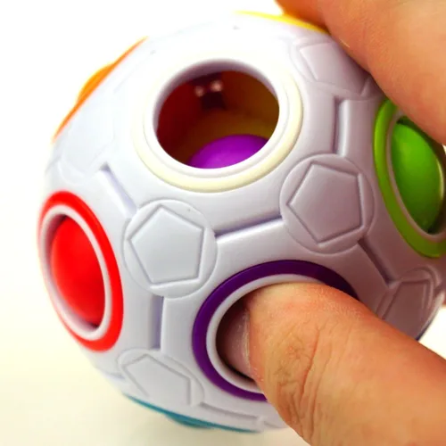 Vista 3 de Bola Mágica Cube Fidget juguete rompecabezas de Cuberspeed, bola mágica de rompecabezas de arco iris pelota divertida de Fidget
