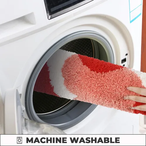 Vista 6 de Tapete de baño rojo súper absorbente, antideslizante y lavable a máquina, tapete grueso para baño (24 x 16 pulgadas, corazón rojo)