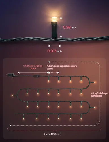Vista 8 de Minetom - Luces de árbol de Navidad y Halloween que cambian de color, 33