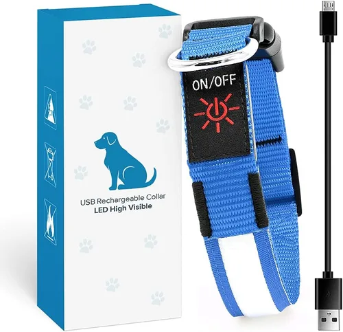 Vista 14 de BSEEN Collar para perro con luz LED, recargable, collares reflectantes resistentes al agua para cachorros, con luces navideñas que brillan