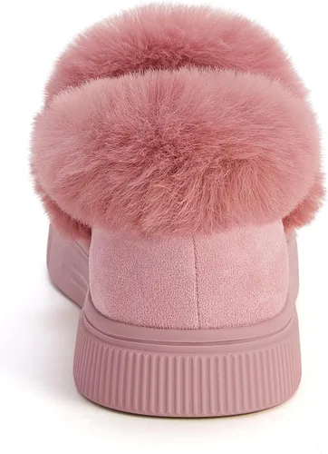 Vista 6 de TINSTREE Botas planas de invierno cálidas y duraderas, zapatos casuales de moda con forro de piel, botines de nieve, mocasines planos de plataforma