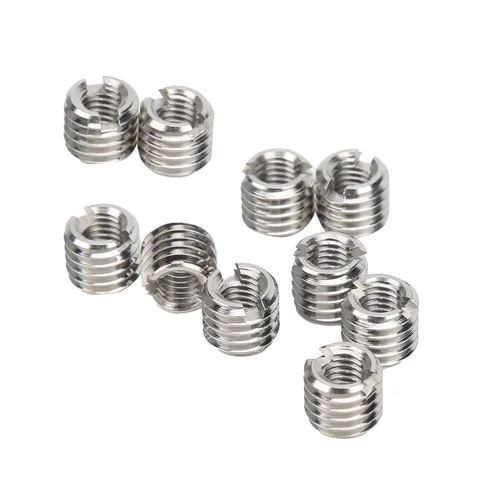 Vista 41 de 10 piezas de inserción de rosca autorroscante, tuerca reductora de acero inoxidable de 0.236 in hembra M3x0.0.197 in macho M5x0.0.315 in