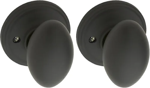 Vista 9 de Copper Creek EK2090BC - Pomo para puerta de huevo, función ficticia, 1 paquete, en color negro