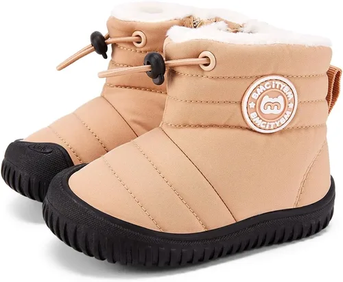 Vista 20 de BMCiTYBM Botas de nieve para bebés y niños pequeños, zapatos de invierno para niños y niñas, zapatos de bebé de piel sintética para clima frío