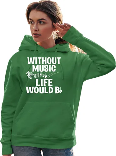 Vista 3 de Go All Out Sudadera con capucha para hombre y mujer sin música Life Would B Flat Funny Music Lovers