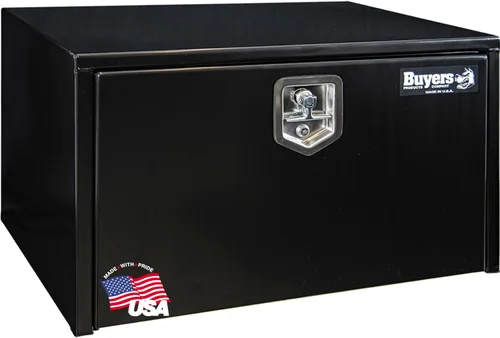 Vista 32 de Buyers Products 1703349 - Caja de acero negro para debajo de la carrocería con pestillo de mango en T, 14 x 12 x 18 pulgadas, caja de herramientas