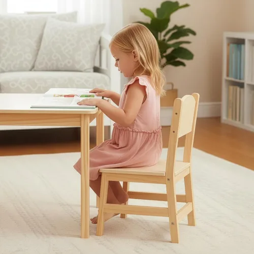 Vista 9 de Mesa y sillas para niños, fácil de limpiar, mesa para niños