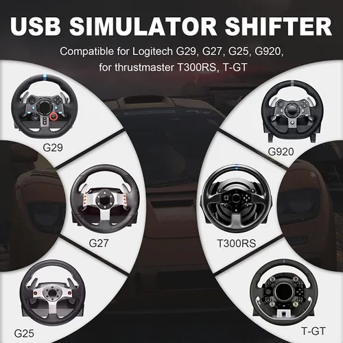 Vista 7 de USB Racing Shifter & Steering Wheel Simulator for ATS & ETS2 on PC Windows - Compatible with Logitech G29 G27 G25 G920, Thrustmaster T300RSGT