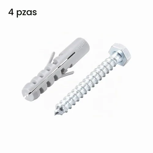 Vista 3 de uxcell Tubo de expansión de plástico de 0.472x2.362 in para paneles de yeso con tornillos hexagonales gris 4pcs