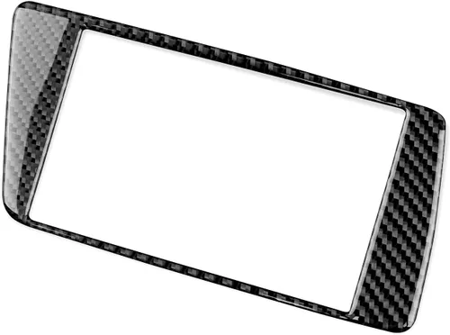 Vista 8 de Fibra de carbono, para accesorios Audi, cubierta de marco de navegación de automóvil, panel de consola central, ajuste interior para Audi Q5 Negro