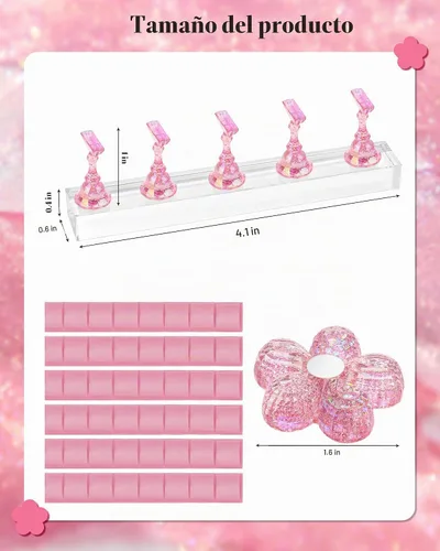 Vista 6 de Soporte de uñas para prensa, puntas de uñas magnéticas, soporte de uñas para pintar uñas, diseño de uñas postizas con masilla adhesiva reutilizable