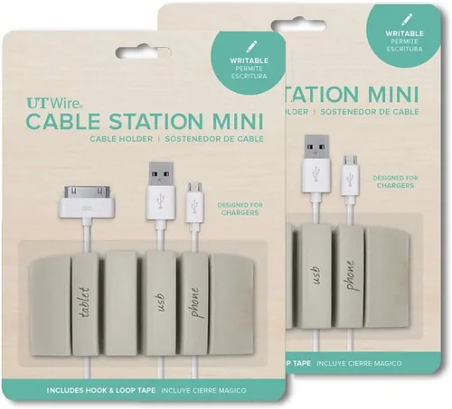 Vista 9 de UT Wire UTW-CS05-BG - Mini organizador de montaje para estación de cable, color beige