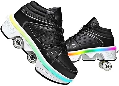 Vista 8 de Zapatos de patinaje de deformación para hombre y mujer, patines cuádruples, zapatos retráctiles para adultos/niños, zapatos de polea invisible